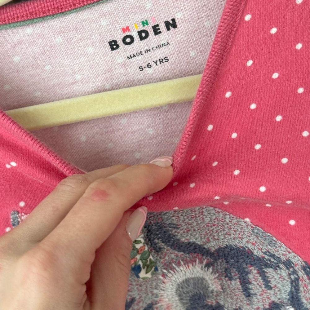 Mini Boden Cat embroidered tee polka dots 3D bow kitty toddler girl puff sleeve - Picture 3 of 4